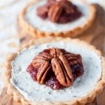 Gorgonzola Tart with Cranberry Orange Ginger Chutney & Candied Pecans