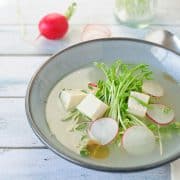 Tofu Soup with Pea Shoots and Radish | Kitchen Confidante | Slider