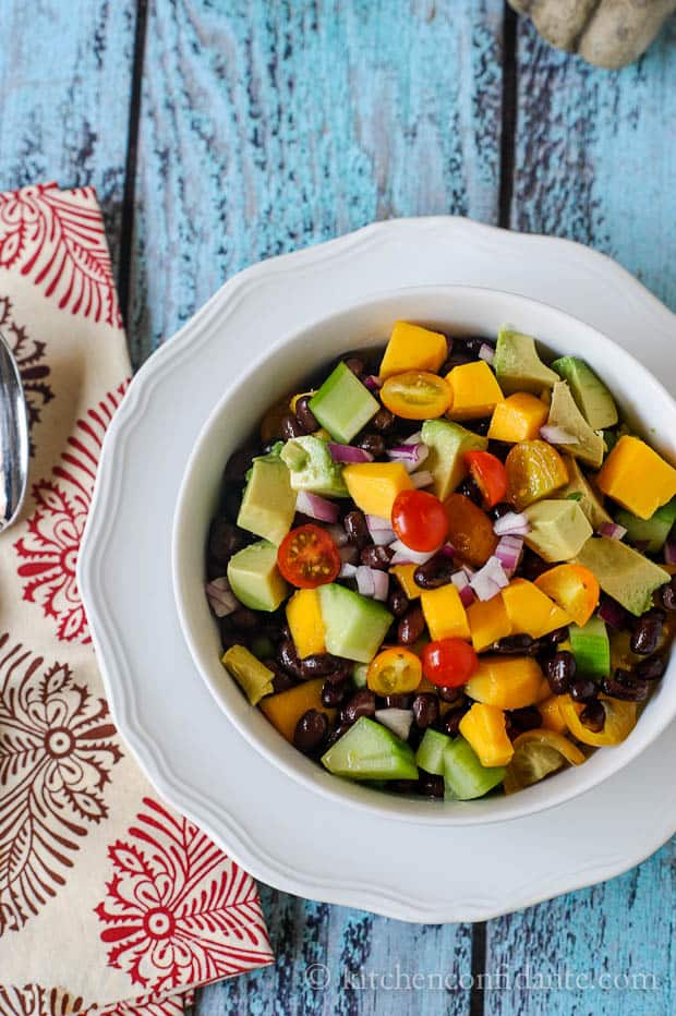 Not only is this Mango and Black Bean Salad colorful, it is incredibly good for you. Full of rich nutrients and an excellent source of protein, it makes a perfect pairing for whatever else may be gracing your dinner table!