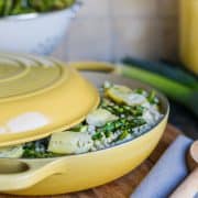 Barley Risotto with Artichokes and Asparagus | Le Creuset Quince | Kitchen Confidante