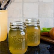 Slow Cooker Chicken Stock | Kitchen Confidante | In Mason Jar