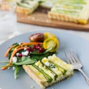 Buttermilk Asparagus Quiche | Kitchen Confidante | Plated