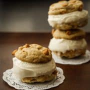 Butterscotch Chip Cream Cheese Cookie Ice Cream Sandwiches | Kitchen Confidante-4-featured