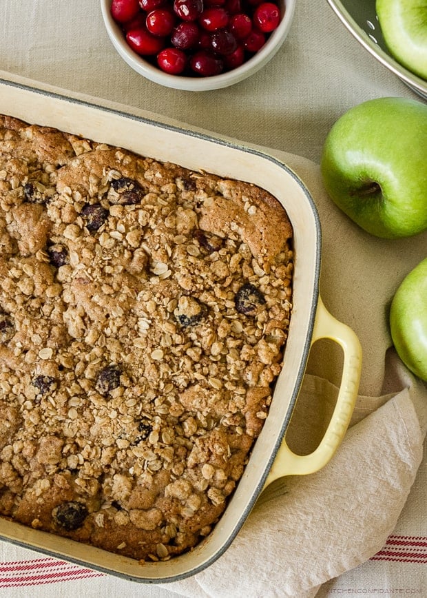 Apple Cranberry Crumb Blondies | Liren Baker for Le Creuset | www.kitchenconfidante.com