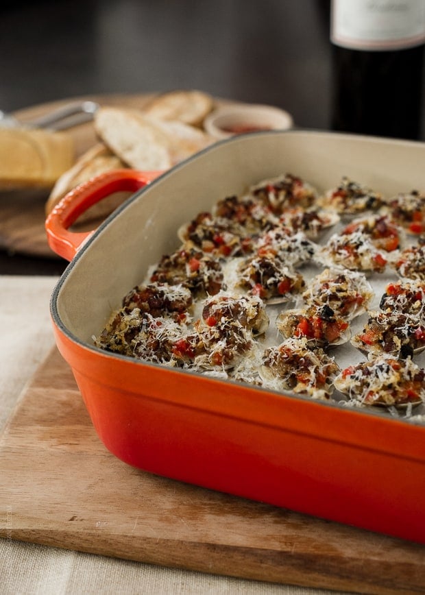 Baked Stuffed Clams Casino | Liren Baker for Le Creuset | www.kitchenconfidante.com