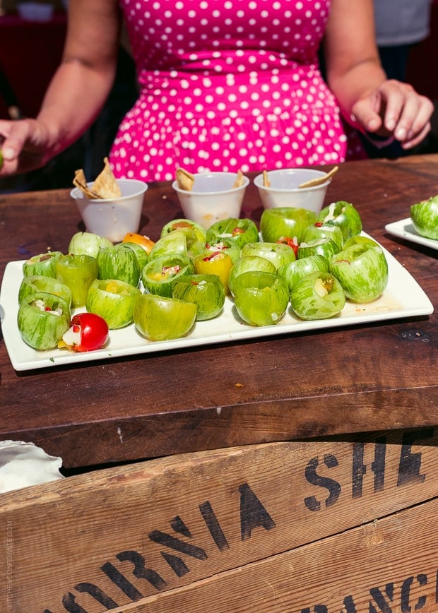 Sea Scallop Ceviche being served on a white tray.