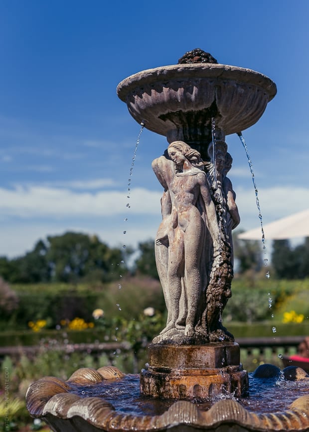 Fountain at Kendall-Jackson Wine Estate & Gardens  /  Fire Roasted Tomato Jam Crostini