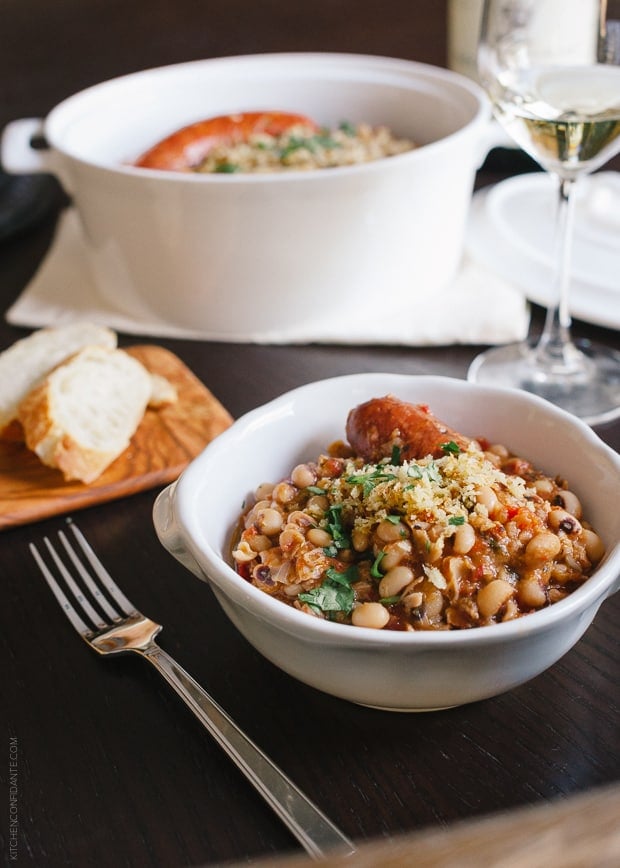 Black Eyed Pea Cassoulet - Cook it low and slow in a Dutch oven or slow cooker and you'll find that the longer it cooks, the better it tastes.