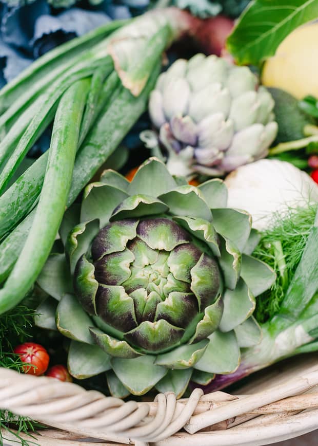 A basket of vegetables at Big Traveling Potluck 2014