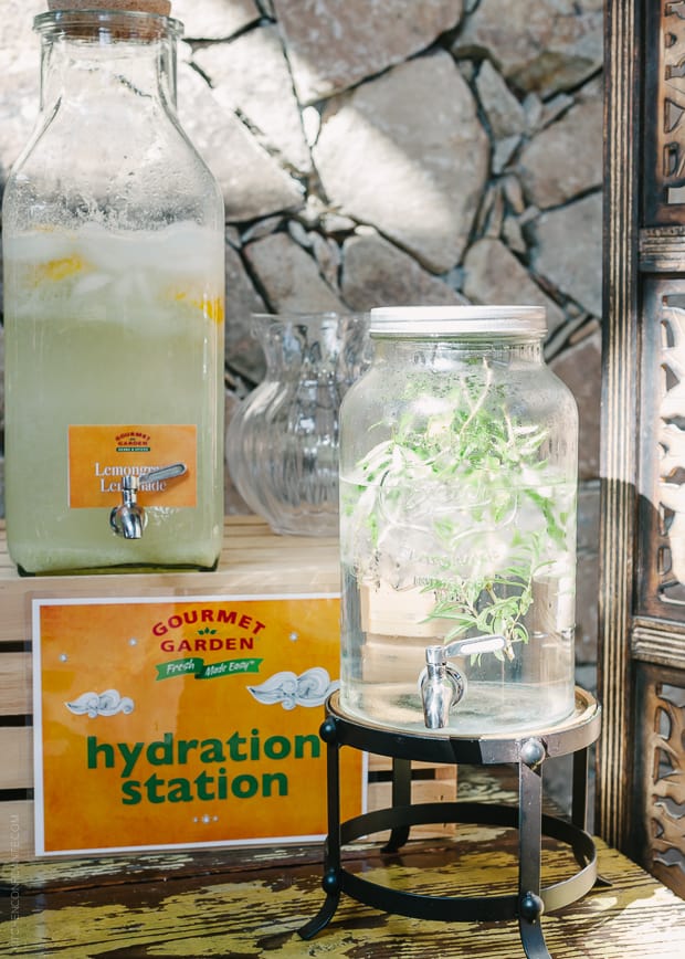 Water dispensers infused with herbs.