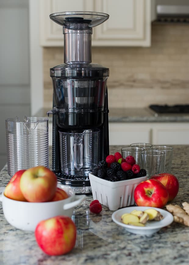 Soothing Hot Apple Berry Ginger Juice | www.kitchenconfidante.com | A juicer is a wonderful way to enjoy fresh fruits in a glass!