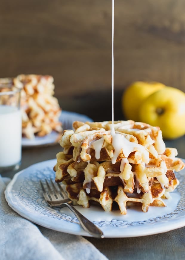 Apple Stuffed Belgian Waffles | www.kitchenconfidante.com |  It’s like apple fritters meeting Belgian waffles for the first time and giving each other a warm hug. 