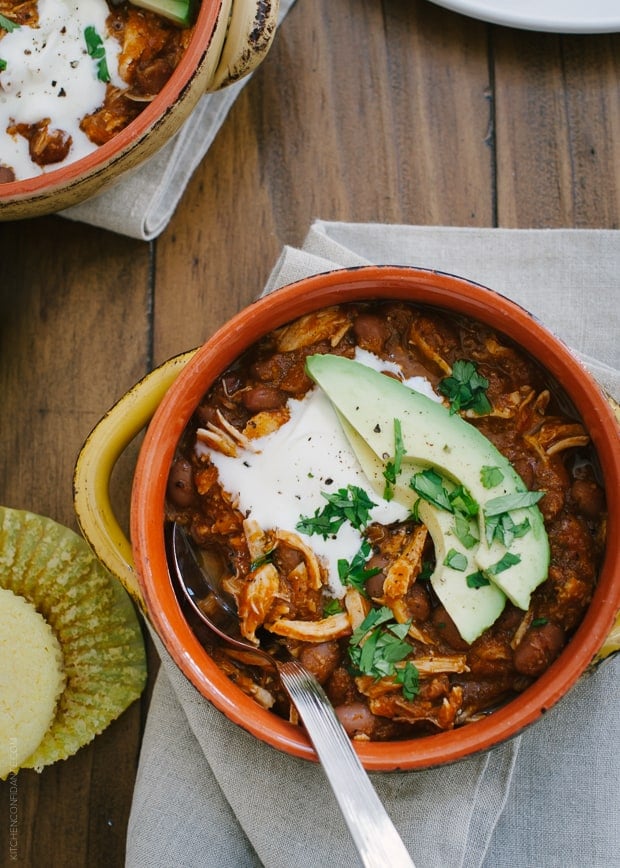 Chicken Chili | www.kitchenconfidante.com | A quick and tasty chili, perfect for weeknights.