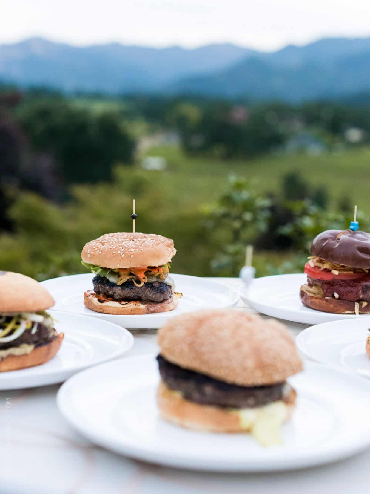 Finalist burgers at the Sutter Home 25th Annual Build a Better Burger Cookoff.