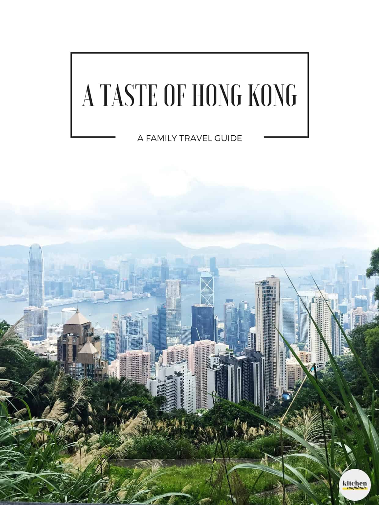 An image of Hong Kong, with a text overlay that says, "A taste of Hong Kong: a family travel guide". This includes all the information you'll need for a hong kong travel guide. 