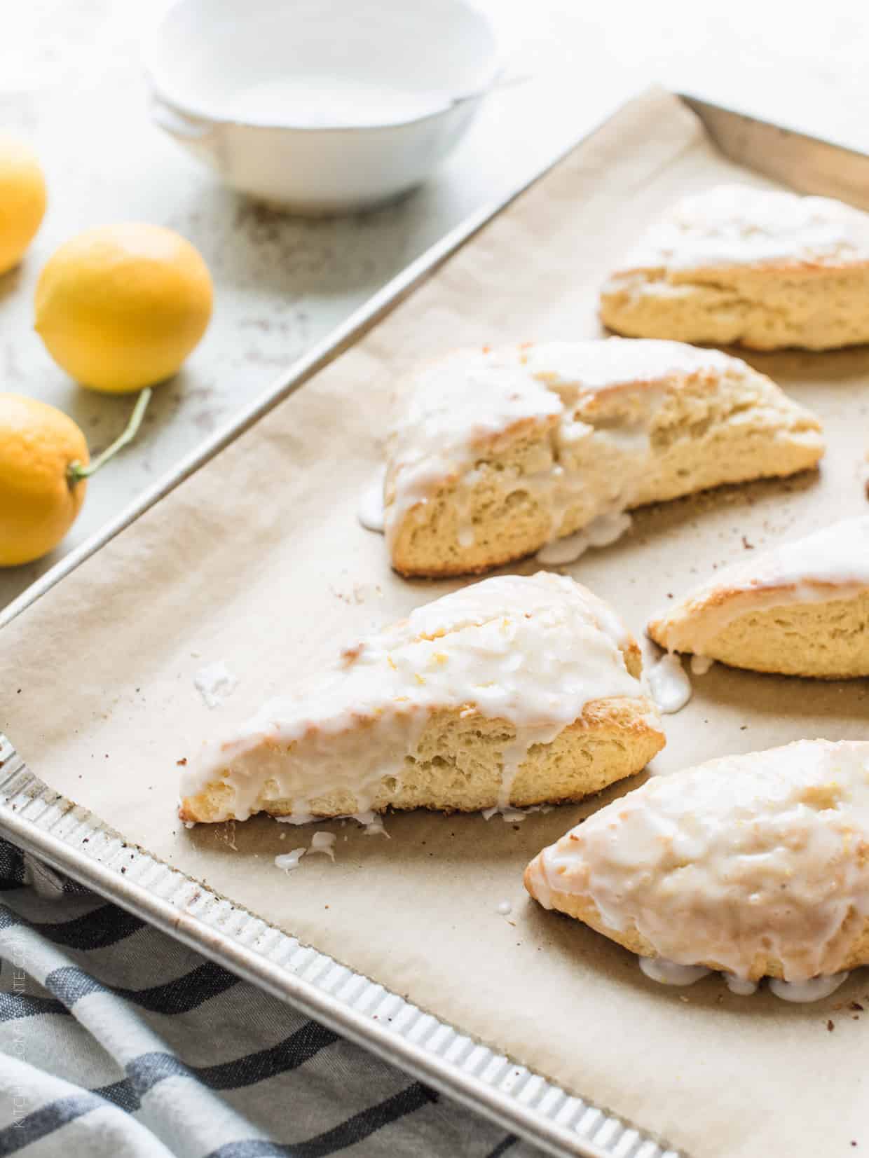 This recipe for Meyer Lemon Ricotta Scones will brighten up any winter morning with its moist, tender crumb and sweet lemon glaze.