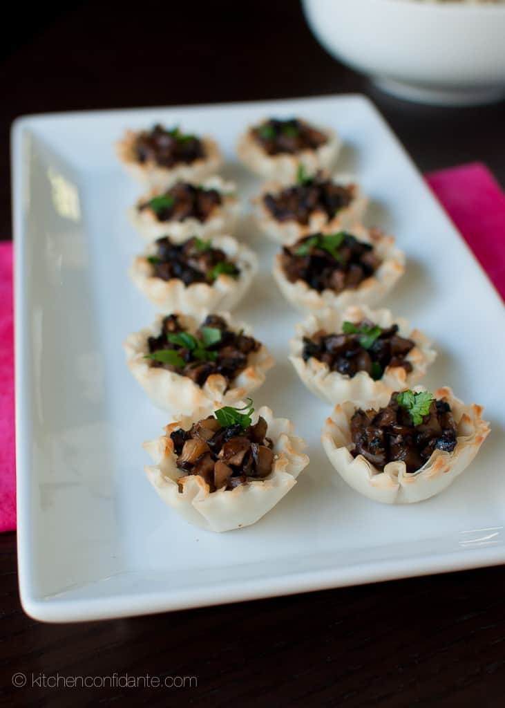 Mushroom Goat Cheese Phyllo Bites