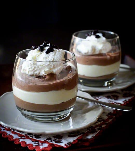 chocolate mousse in a glass