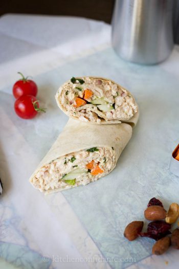 Thai Chicken Wrap Recipe, all ready to eat.