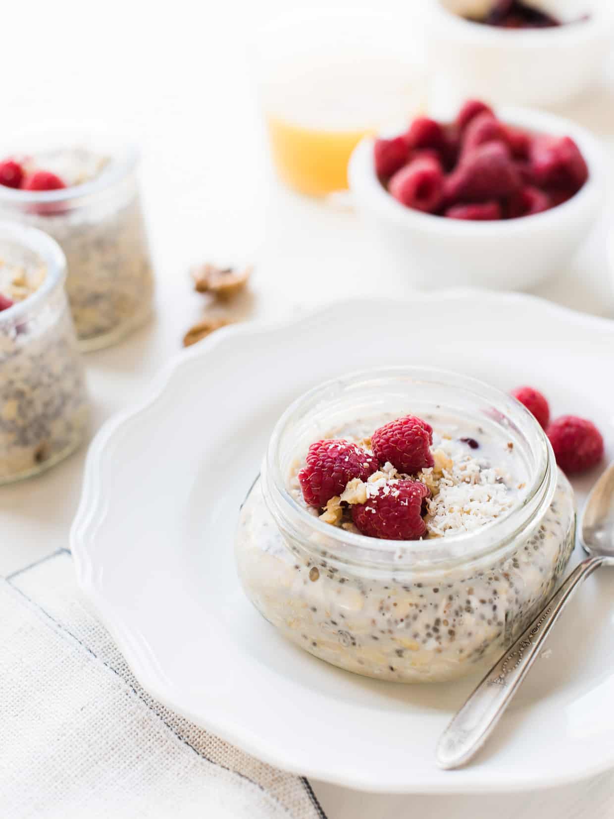 Overnight Oats Jar with Lid + Travel Bag