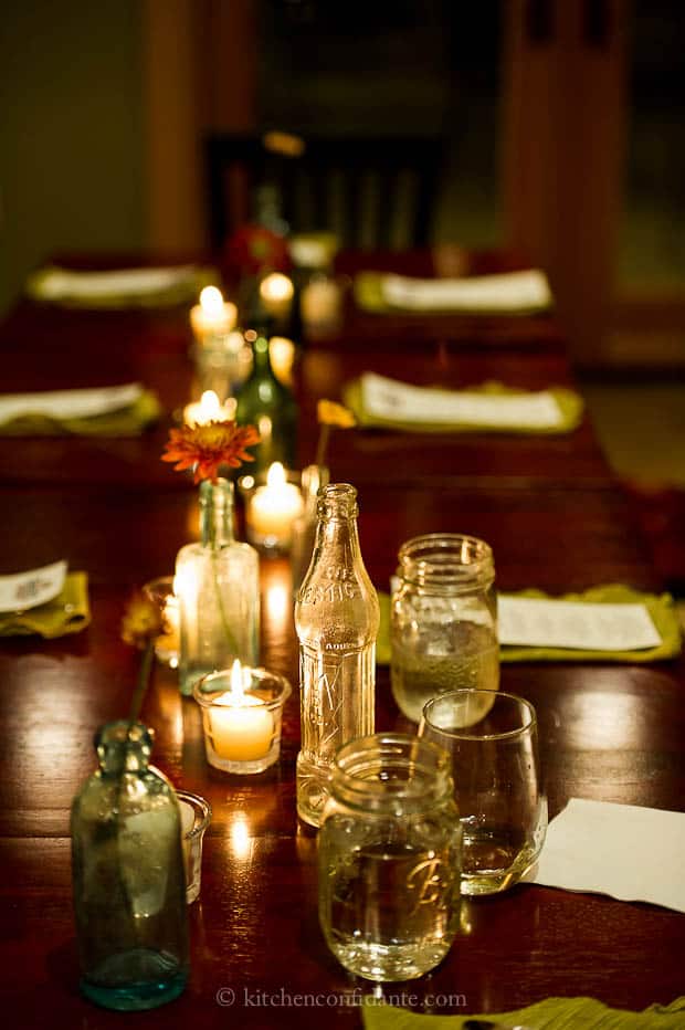 Elegent table set up at the Diestel Ranch