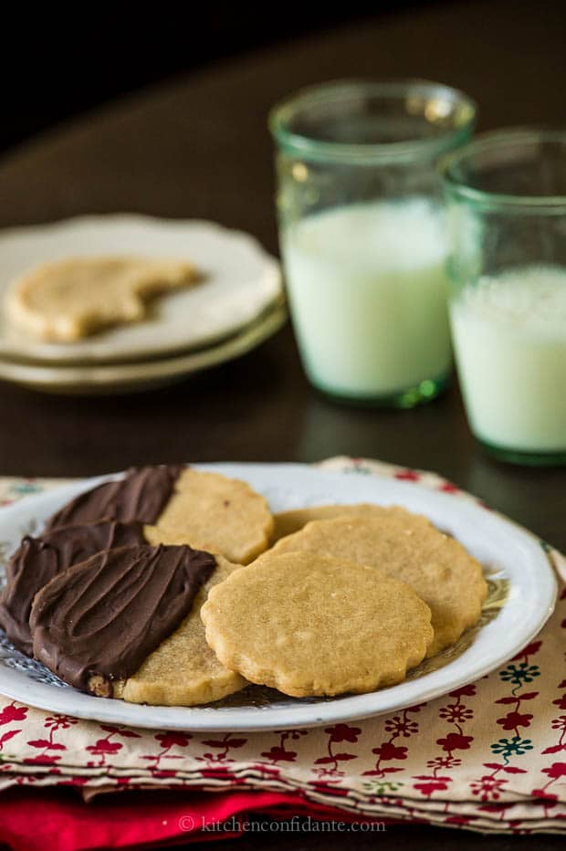 Peanut Butter Sugar Cookies on a white plate.