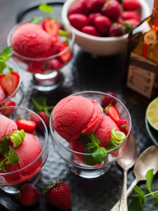 Strawberry Cointreau Sorbet