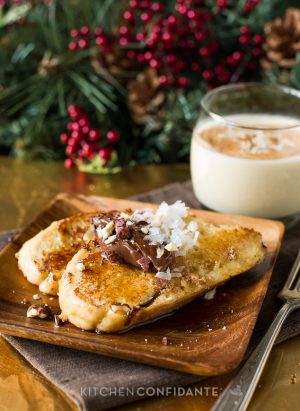 Coconut Hazelnut Eggnog French Toast | Kitchen Confidante