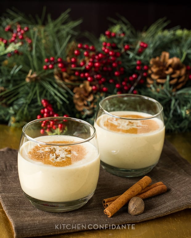 Two glasses of Coconut Hazelnut Eggnog