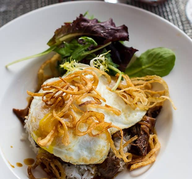 A plate of Royal Loco Moco at Surf Lanai