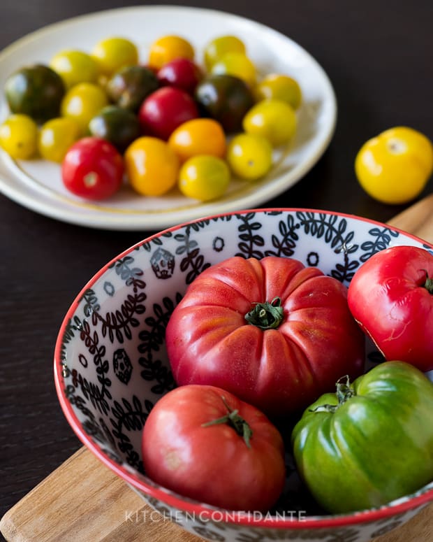 Bowls filled with a variety of fresh produce.