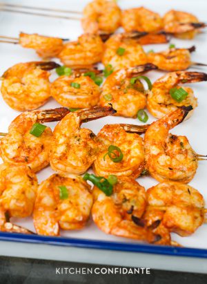 Thai-Curry Marinated Grilled Shrimp | www.kitchenconfidante.com | Grilled