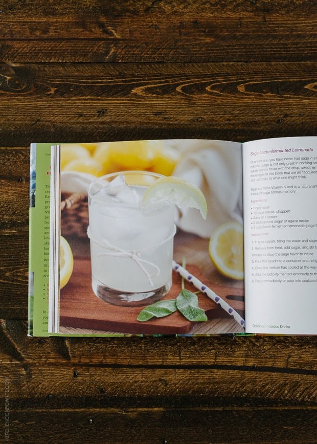 A page from inside the Delicious Probiotic Drinks cookbook