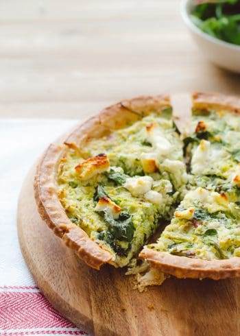 Brussels Sprouts and Baby Greens Feta Pie | Kitchen Confidante