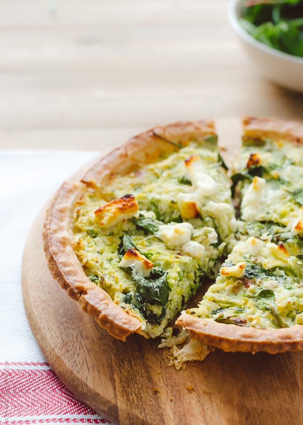 Brussels Sprouts and Baby Greens Feta Pie | www.kitchenconfidante.com