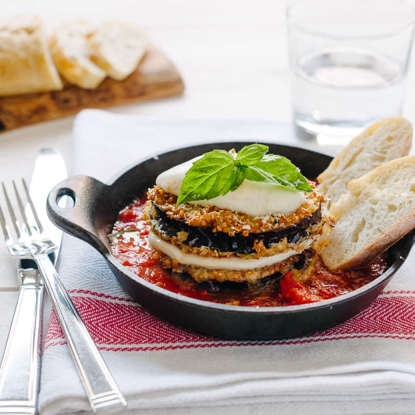 Quinoa Crusted Eggplant Parmigiana (Parmesan) Kitchen Confidante