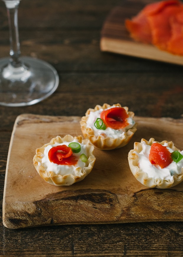 Herbed Goat Cheese and Smoked Salmon Phyllo Cups