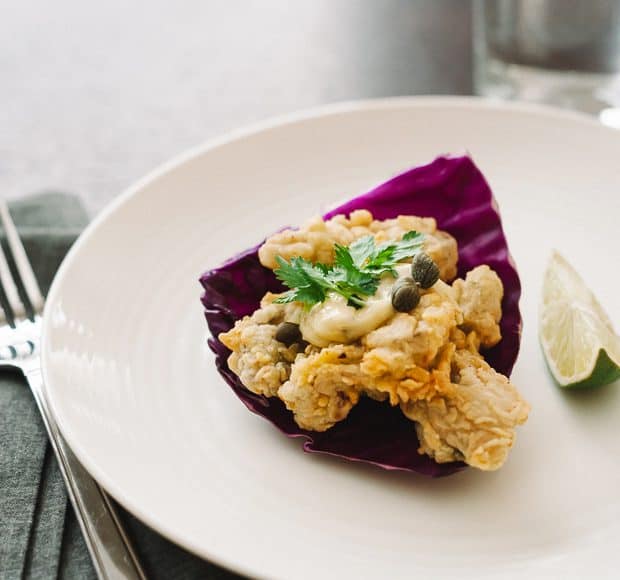 Buttermilk Fried Oysters with Caper Aioli | www.kitchenconfidante.com