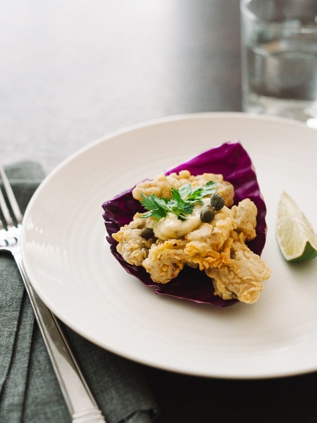 Buttermilk Fried Oysters with Caper Aioli | www.kitchenconfidante.com