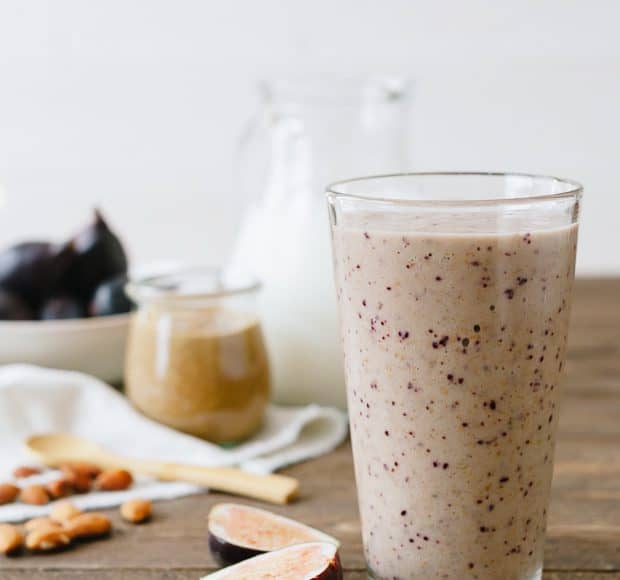 Fig and Almond Butter Smoothie | www.kitchenconfidante.com