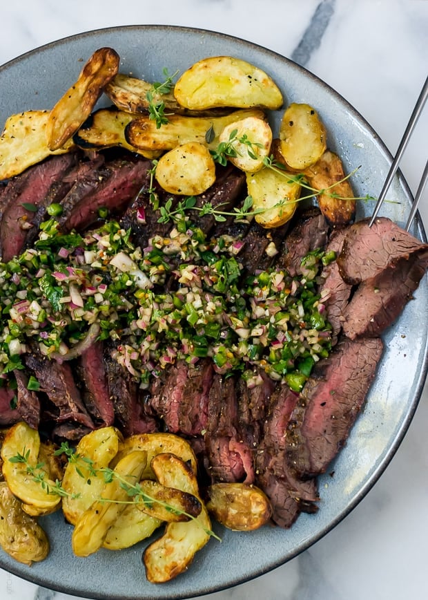 Flank Steak Sliders with Chimichurri Slaw - Life is but a Dish