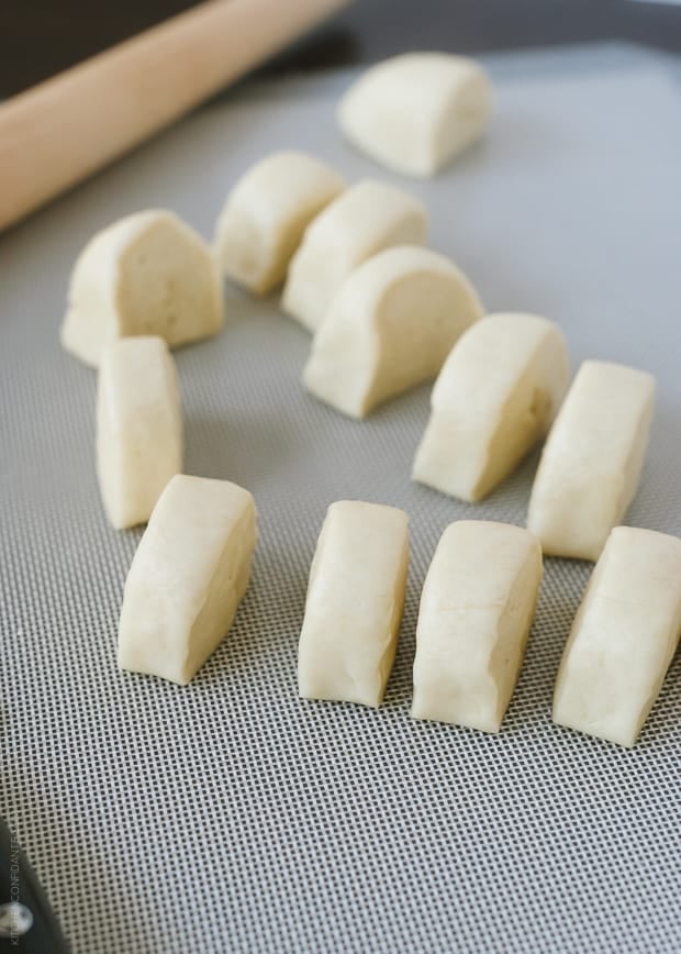 Slices of siopao dough.