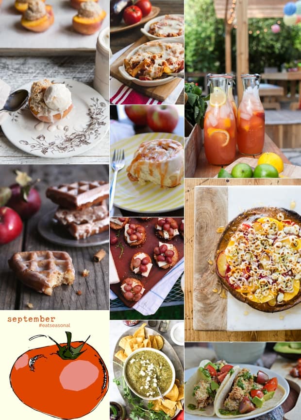 A collage image of various food recipes for September.