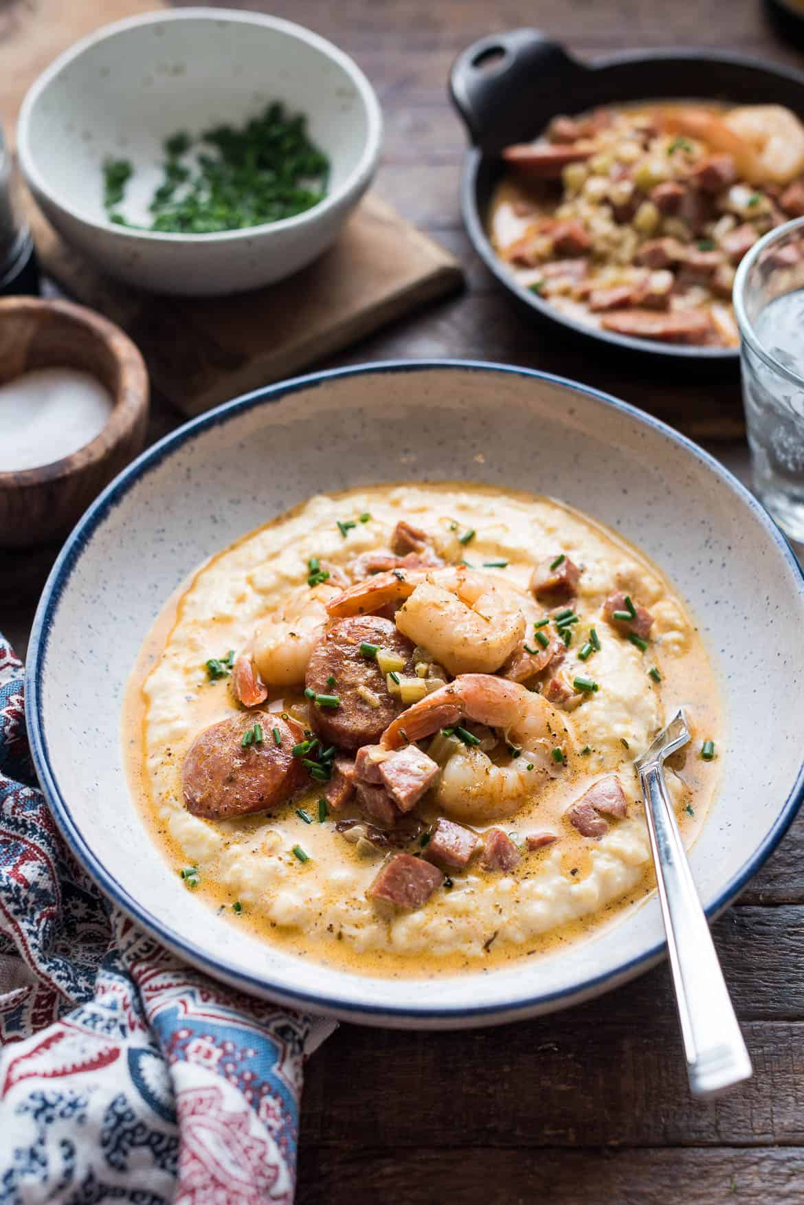Shrimp and Grits with Andouille Sausage Recipe Kitchen Confidante