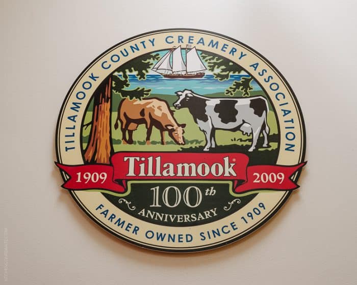  Sign of Tillamook's 100th Anniversary - visited right before making my Shrimp and Grits with Andouille Sausage Recipe