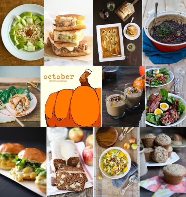 A collage of food images for #EatSeasonal October 2014.