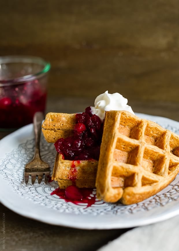 Gingerbread Waffles with Cinnamon Whipped Cream - A Hint of Wine