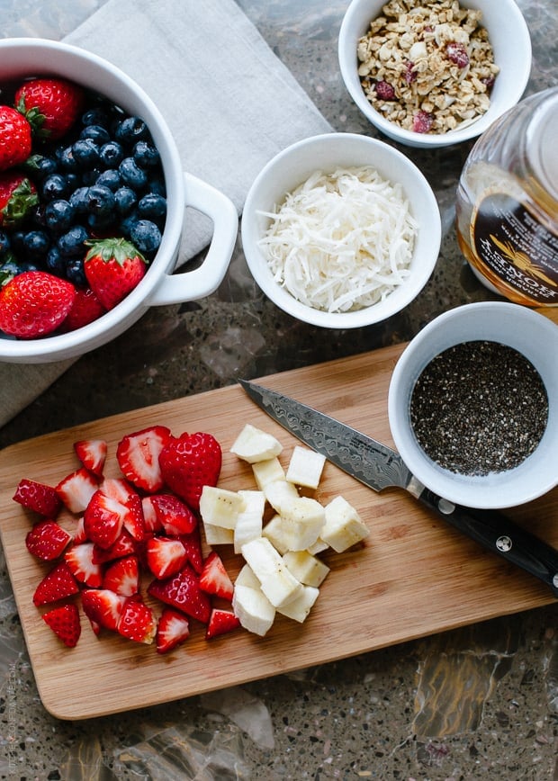 Acai Berry Bowl toppings.