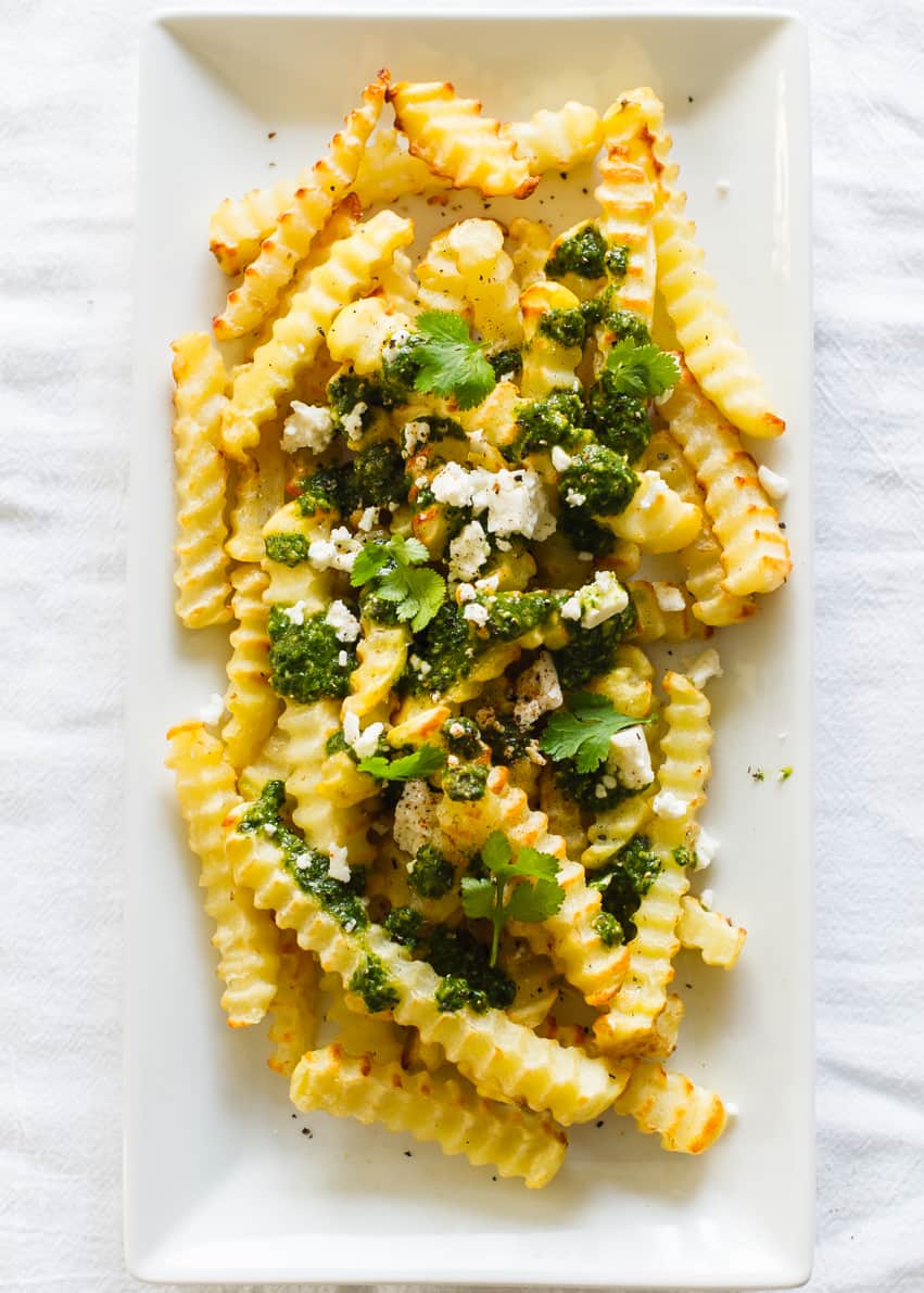 Chimichurri Fries with Queso Fresco