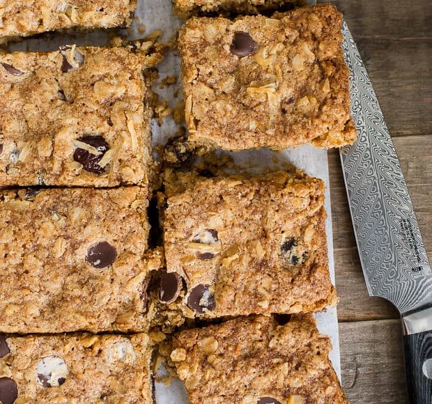 Chocolate Chip Cherry Oatmeal Cookie Bars | www.kitchenconfidante.com | Your favorite oatmeal cookie, in a bar.